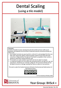 Clinical skills instruction booklet cover page, Dental Scaling